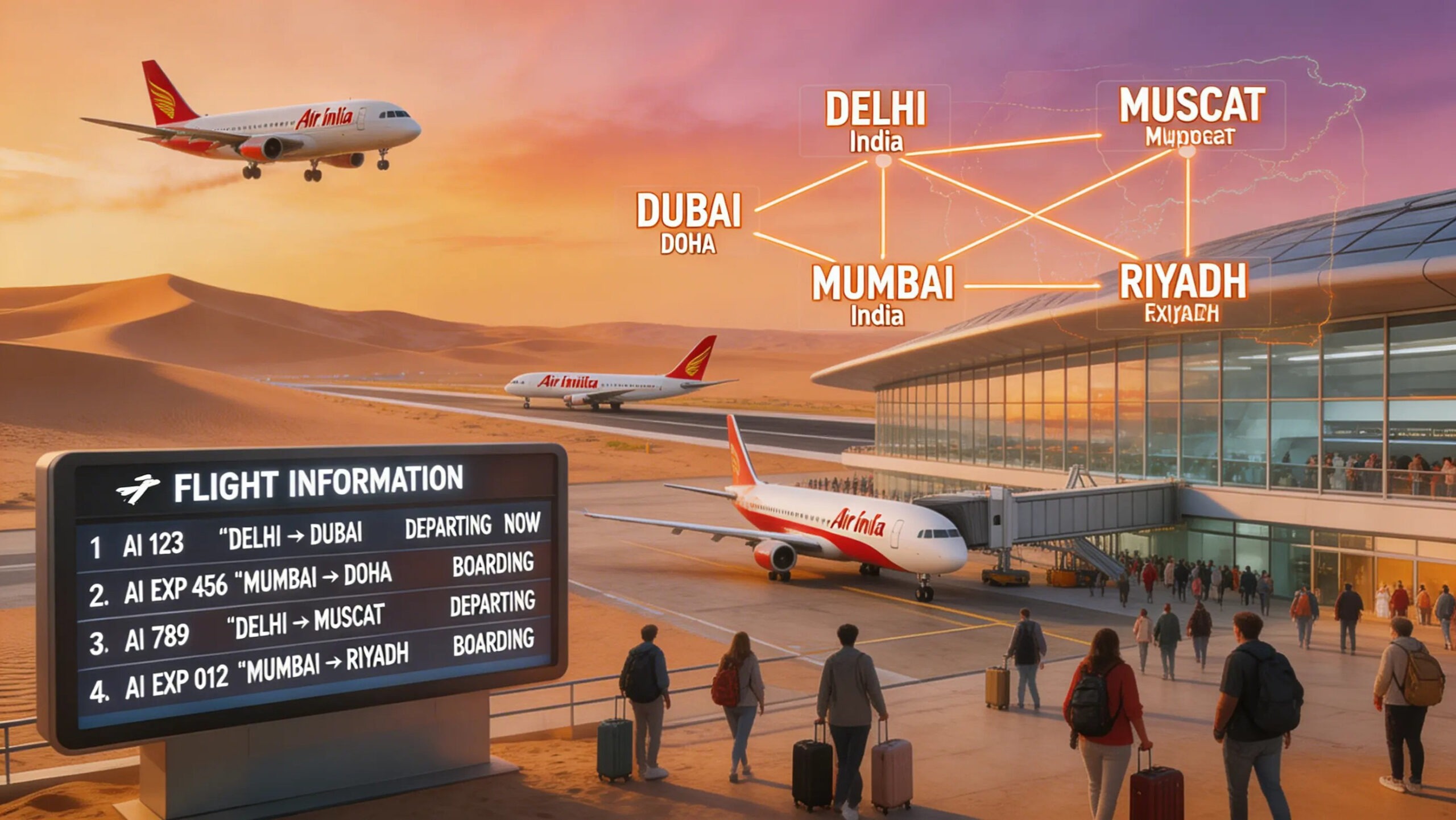 india irline rout in 2026 in gulf